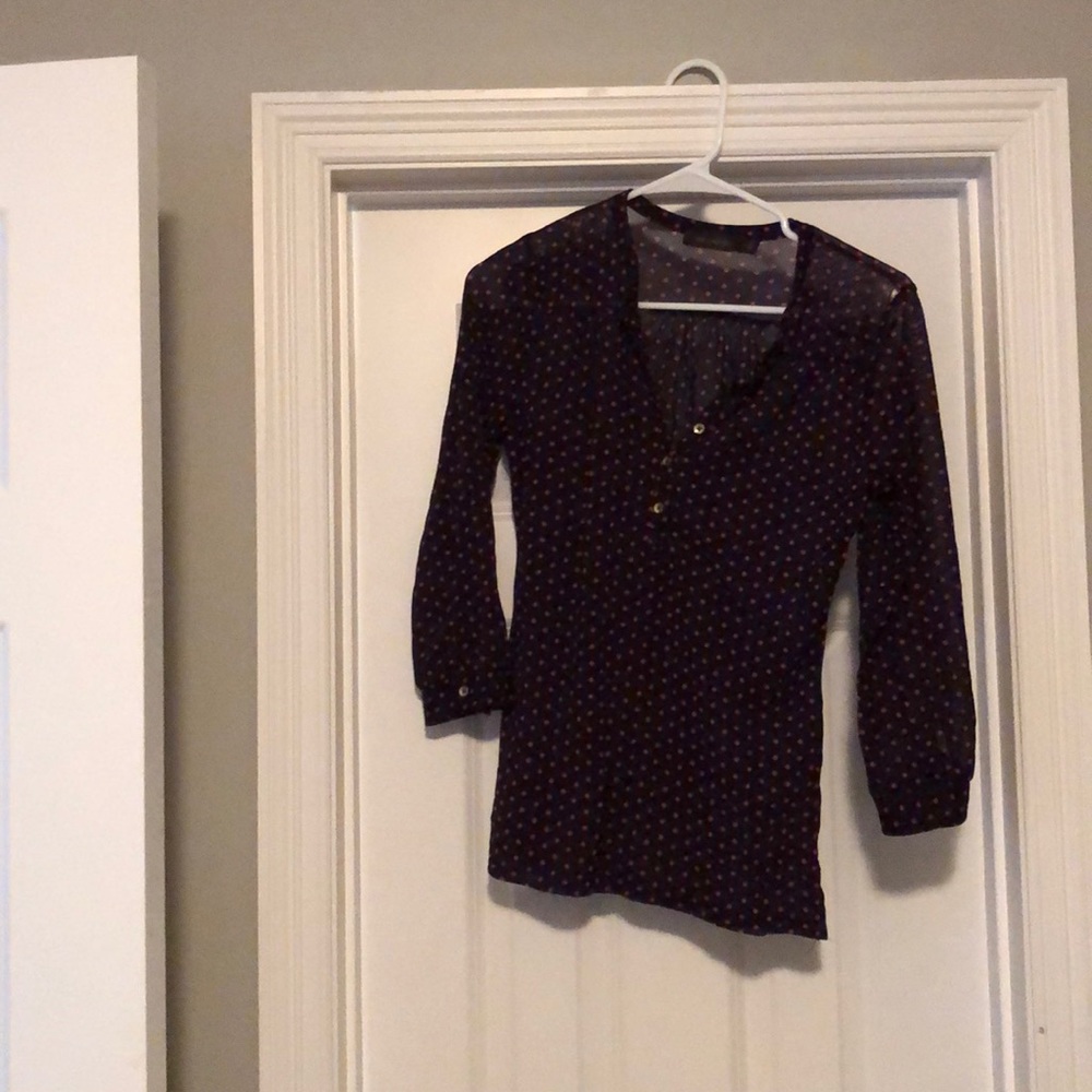 The Limited navy w/ red polka dots, 3/4 sleeve top